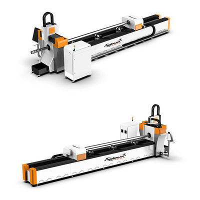 8-12 Meter Faserlaserschneidemaschine für kleine Rohrrohr Quadratmetall 3000w 6000w