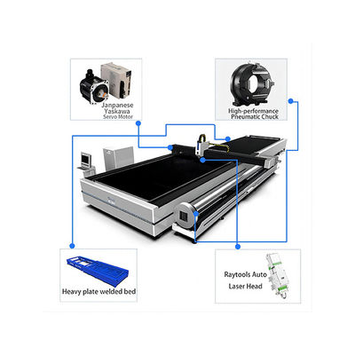 2000w Raytools Laserkopf Metallfaser Laserschneidemaschine für Edelstahlplatte
